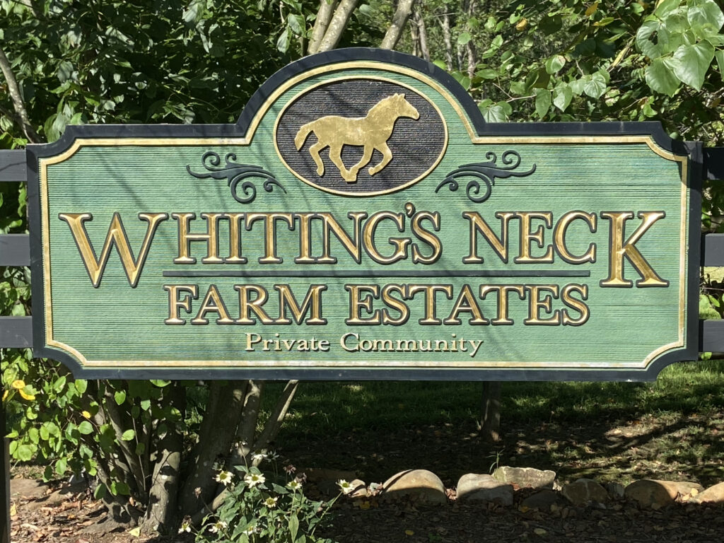 Whiting's Neck Farm Estates Sign